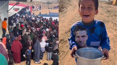 الأجواء صعبة موت.. صغير يصاب بنوبة ضحك هيستيرية بسبب أزمة الغذاء في غزة 