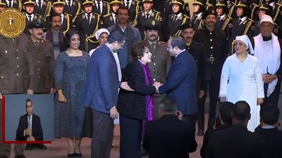 السيسي لـ سميحة أيوب: عندي أمنية إني أسلم عليكي.. والأخيرة: شكرًا يا عزيز مصر 