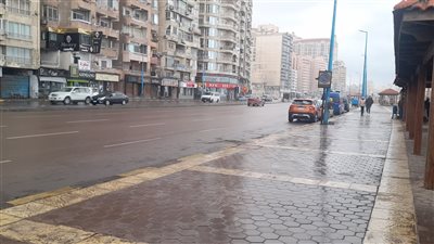 هطول أمطار متوسطة على الإسكندرية في سادس أيام نوة الكرم