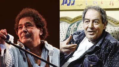 الكينج محمد منير يزور شاعر أغنيته شبابيك بعد تعرضه لوعكة صحية