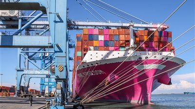 ميناء دمياط يستقبل سفينة حاويات تابعة للخط الملاحي الياباني