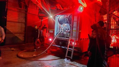 اللقطات الأولى من حريق منطقة سوق الخواجات في الدقهلية