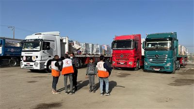 الهلال الأحمر: دخول 9831 شاحنة مساعدات إغاثية إلى غزة حتى الآن