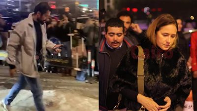 نيللي كريم وأحمد حاتم يواسيان تارا عماد في عزاء والدتها بمسجد الشرطة | صور