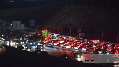 تصادم 3 سيارات ملاكي أعلى محور حسب الله الكفراوي | صور 