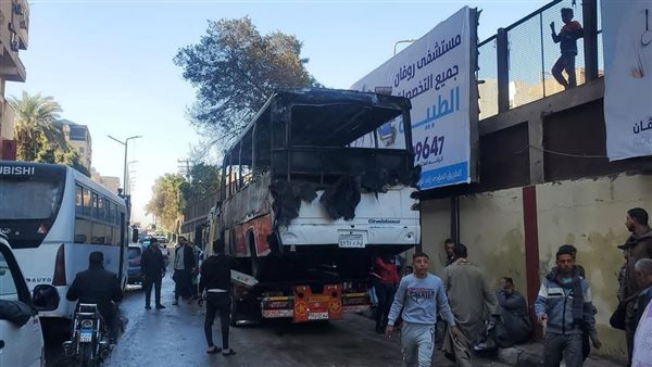 احتراق أتوبيس نقل
