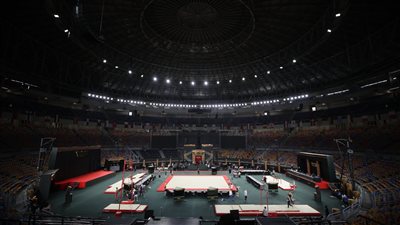 استعدادات استاد القاهرة لاستضافة كأس العالم للجمباز الفني | صور