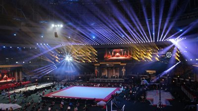 البروفة النهائية لحفل افتتاح بطولة كأس العالم للجمباز الفني القاهرة 2024