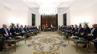 جلسة مباحثات موسعة بين الرئيس السيسي وأردوغان بقصر الاتحادية