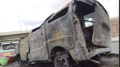 إصابة 5 أشخاص في حادث انقلاب سيارة واشتعالها بطريق مصر الإسكندرية 