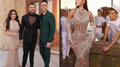 مصمم الأزياء إسلام سعد يثير الجدل بسبب تصميم فستان خطيبة مسلم.. ومتابعون: ده مسروق