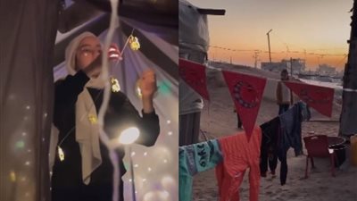 زينة رمضان على خيام غزة│ مبادرة لإسعاد النازحين بقدوم رمضان.. وصاحبها: نحمل الأمل رغم الحرب