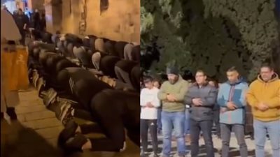 في ليلة التراويح الأولى بالقدس.. الاحتلال يعتدي على الشباب أمام المسجد الأقصى