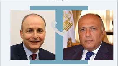 شكري يتلقى اتصالًا هاتفيًا من وزير الخارجية والدفاع الأيرلندي 