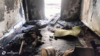 تسكنها عجوز سورية.. حريق يلتهم محتويات شقة سكنية ببني سويف 