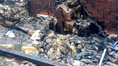 السيطرة على حريق معرض سلع غذائية بالمنوفية| صور