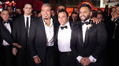 عمرو دياب ومصطفى كامل أبرز الحضور في حفل زفاف نجل محمد فؤاد| بث مباشر