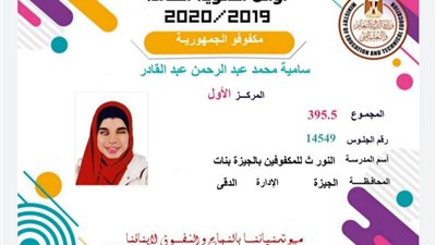 والدة الأولى على الثانوية العامة مكفوفين: “مكنتش مصدق وفرحانين بعوض ربنا ليها”