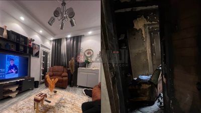 لإقامتها دعوى خلع.. زوج يشعل النيران في شقة زوجته بالمقطم| فيديو