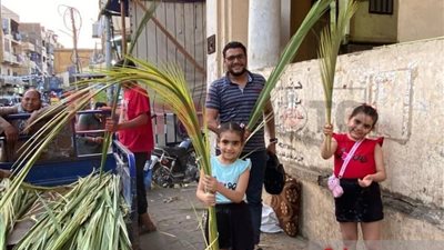 صلبان وقلوب وتيجان.. الأقصر تتزين بزعف النخيل احتفالًا بأحد السعف | صور