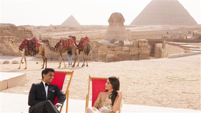 بحضور زاهي حواس.. حفل زفاف الملياردير الهندي Ankur Jain من أمام أهرامات الجيزة | صور 