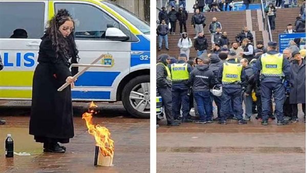 امرأة تحرق القرآن