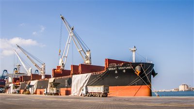 ميناء دمياط يستقبل شحنة قمح جديدة من روسيا