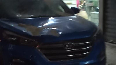 انهيار بلكونة داخل عقار بالقاهرة| صور 