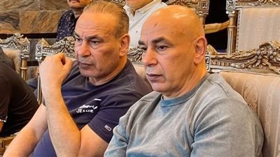 حسام حسن يشيد بالثنائي محمود ممدوح وميدو العطار خلال متابعة مباراة الترسانة وحرس الحدود