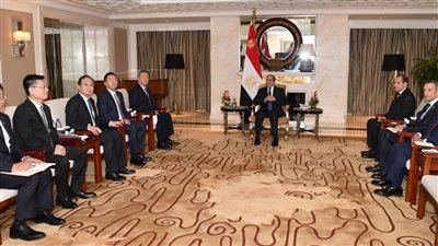 السيسي يلتقي رئيس الشركة الصينية العامة للهندسة المعمارية