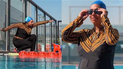 بتتمرن سباحة وبتسوق سكوتر.. سيدة حامل تتحدى القواعد بالرياضة| خاص 