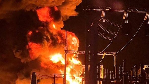 حريق بمخزن نفط روسي