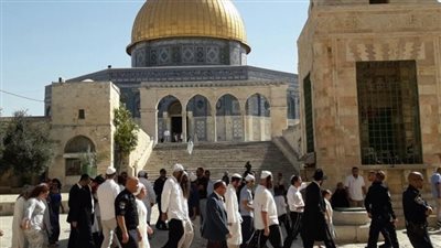 مستعمرون يقتحمون باحات المسجد الأقصى المبارك بحماية من شرطة الاحتلال