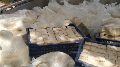 ضبط طن جبنة مجهولة المصدر تحتوي على حشرات بمعمل ألبان بدون ترخيص بالبحيرة