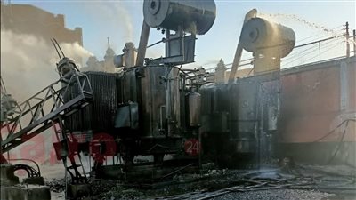 اندلاع حريق هائل في محطة محولات كهرباء شوشة بسمالوط في المنيا