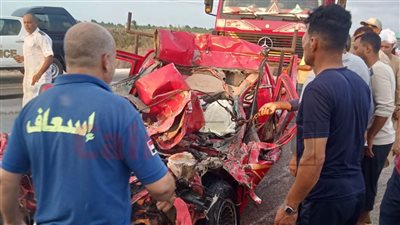 إصابة 9 أشخاص في حادث تصادم سيارتين على الطريق الدولي الساحلي بكفر الشيخ| أسماء 