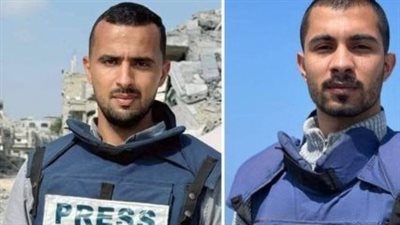 استشهاد الصحفي الفلسطيني إسماعيل الغول والمصور رامي الريفي في قصف إسرائيلي