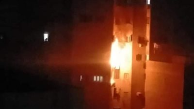 نشوب حريق في برج بشارع الجمهورية بأسيوط