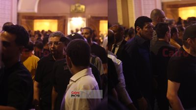 ماجد الكدواني وباسم سمرة ومحمد هنيدي يصلون عزاء منتجي سينرجي