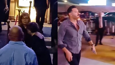 بوسي وعمرو يوسف ولميس الحديدي يؤدون واجب العزاء في سيدة الأعمال ميريت رحمي