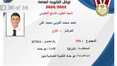 والد الأول على الثانوية العامة علمي دمج: فرحت جدا.. وده توفيق كبير من ربنا | فيديو