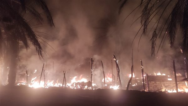 حريق بمحطة صرف بالوادى