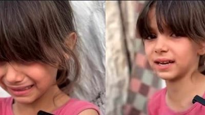 نفسي أكل دجاجة.. صغيرة فلسطينية تبكي من شدة الجوع