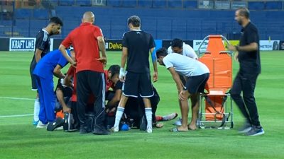 ماجد هاني يطمئن الجماهير بعد سقوطه المروع في مباراة الجونة وبلدية المحلة