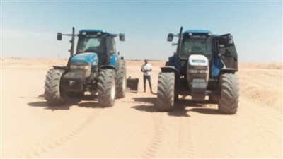 ضبط معدات زراعية خلال تعديها على أراضي أملاك الدولة في الوادي الجديد