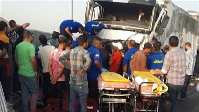 تفاصيل الحالة الصحية لـ 11 مصابًا في حادث تصادم 25 سيارة على الطريق الدائري| أسماء