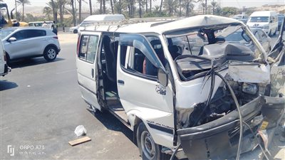 إصابة 4 أشخاص في حادث تصادم ميكروباص وملاكي أعلى محور 26 يوليو| صور 