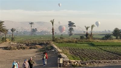 450 سائحا على متن 20 رحلة بالون طائر بسماء الأقصر صباح اليوم