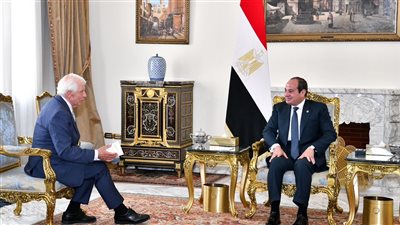 السيسي يستقبل الممثل الأعلى للاتحاد الأوروبي للشؤون الخارجية والسياسة الأمنية