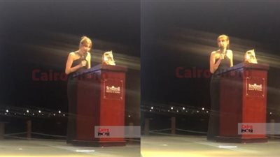 دياموند أبو عبود تهدي تكريمها من مهرجان الغردقة لسينما الشباب لبلدها لبنان: بتمنى الأزمة تنتهي على خير